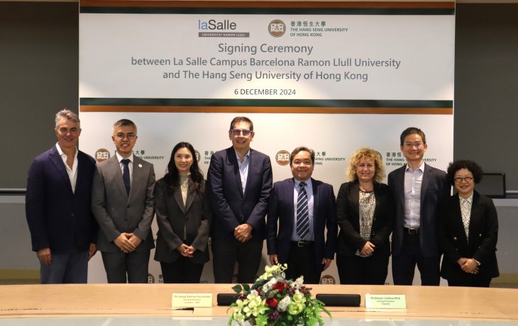 The La Salle - URL delegation, the HSUHK senior management, and representatives from GAO.