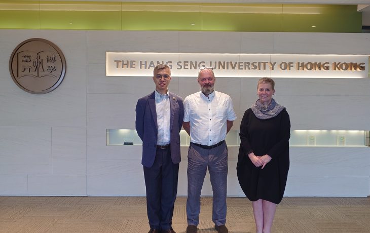 Group photo of Ms Caroline Rice (right) and Mr Andrew Hemingway (middle) and Dr Ken Yau, Head of Global Affairs