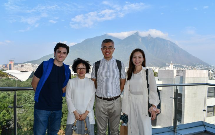 The GAO representatives were guided on a tour around the TEC campus by its student (left).