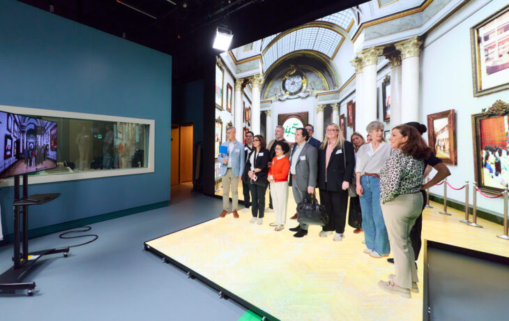 Visitors at the Martin Ka Shing Lee Innovation Lab equipped with the latest cutting-edge virtual production technology.