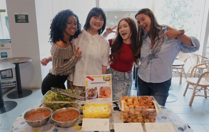 Mika (2nd from the left) from BINUS University in Indonesia feels more connected and marvels at how diverse experiences come together so naturally.