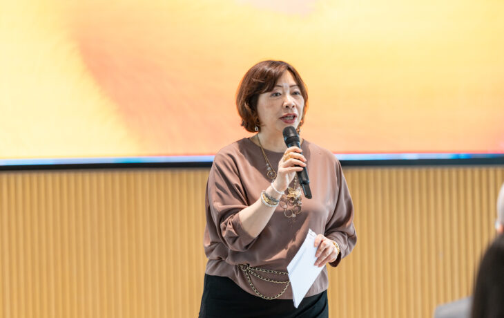 Ms So Tsz-yin, Deputy Director of the Hong Kong Economic and Trade Office in Guangdong, delivers her welcome remarks.