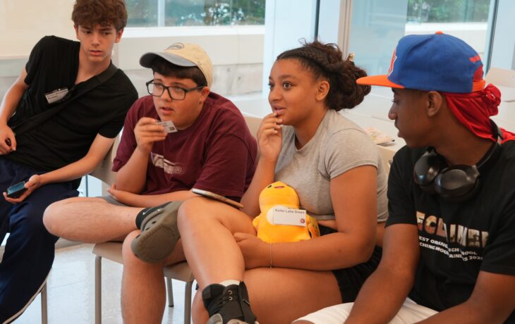 Students from West Orange High School, USA at the interactive activities.