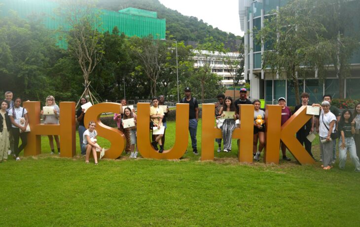 A group photo of the delegation from West Orange High School, USA, and representatives from South China Normal University and the HSUHK Global Affairs Office.