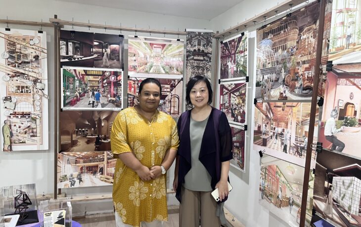 The team visits the Interior Architecture Studio, where final year students present innovative design projects.